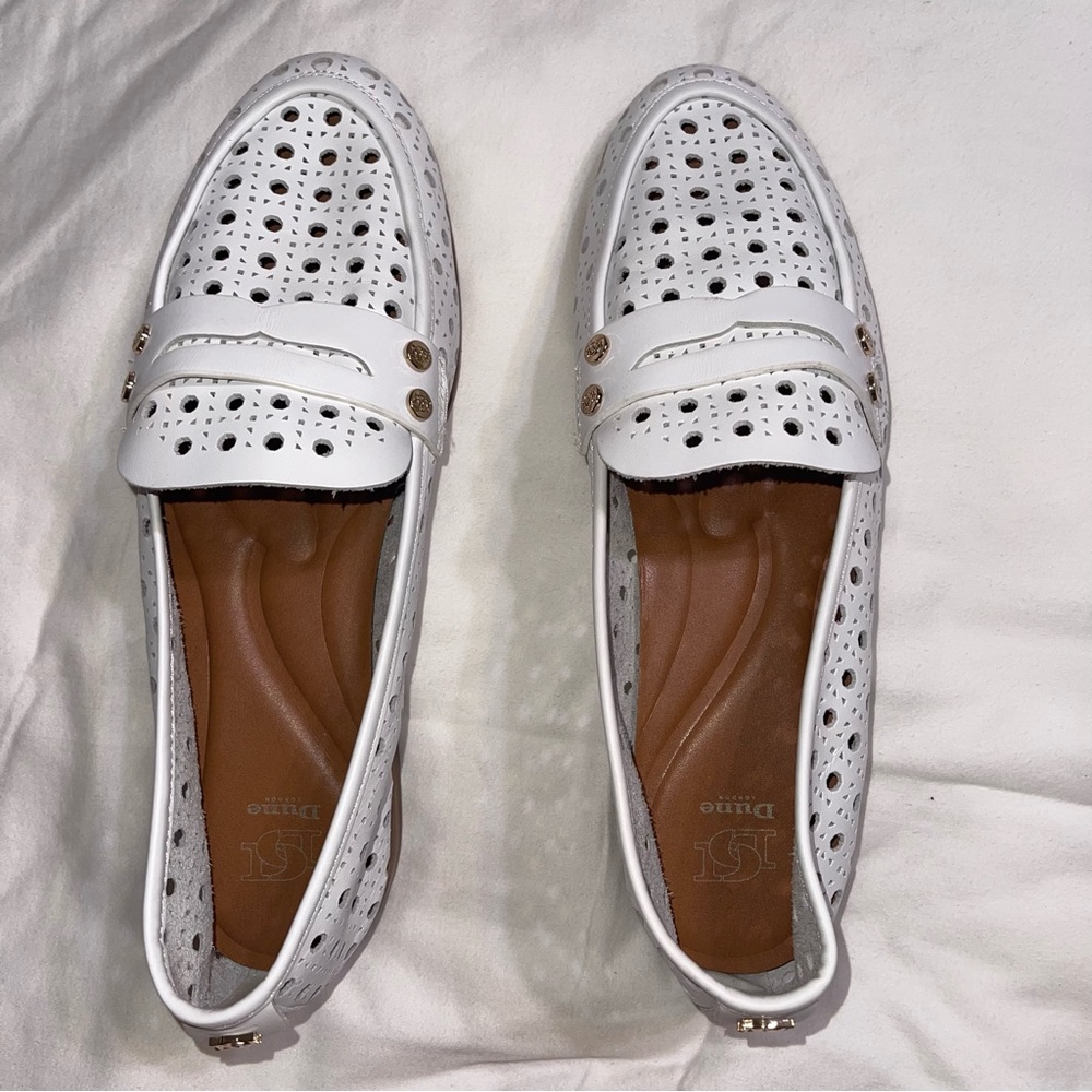Dune London Glimmered Laser Cut Loafer ‎ In White Size 38 - Picture 13 of 15